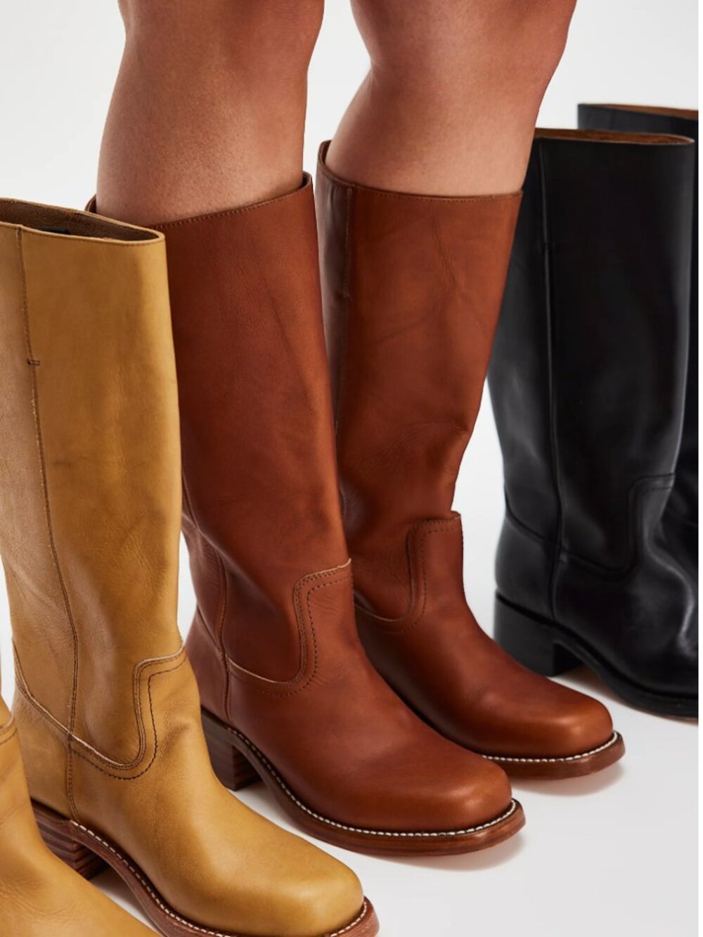 FRYE Campus 14L Tall Leather Boots — Saddle — Size 8.5 M